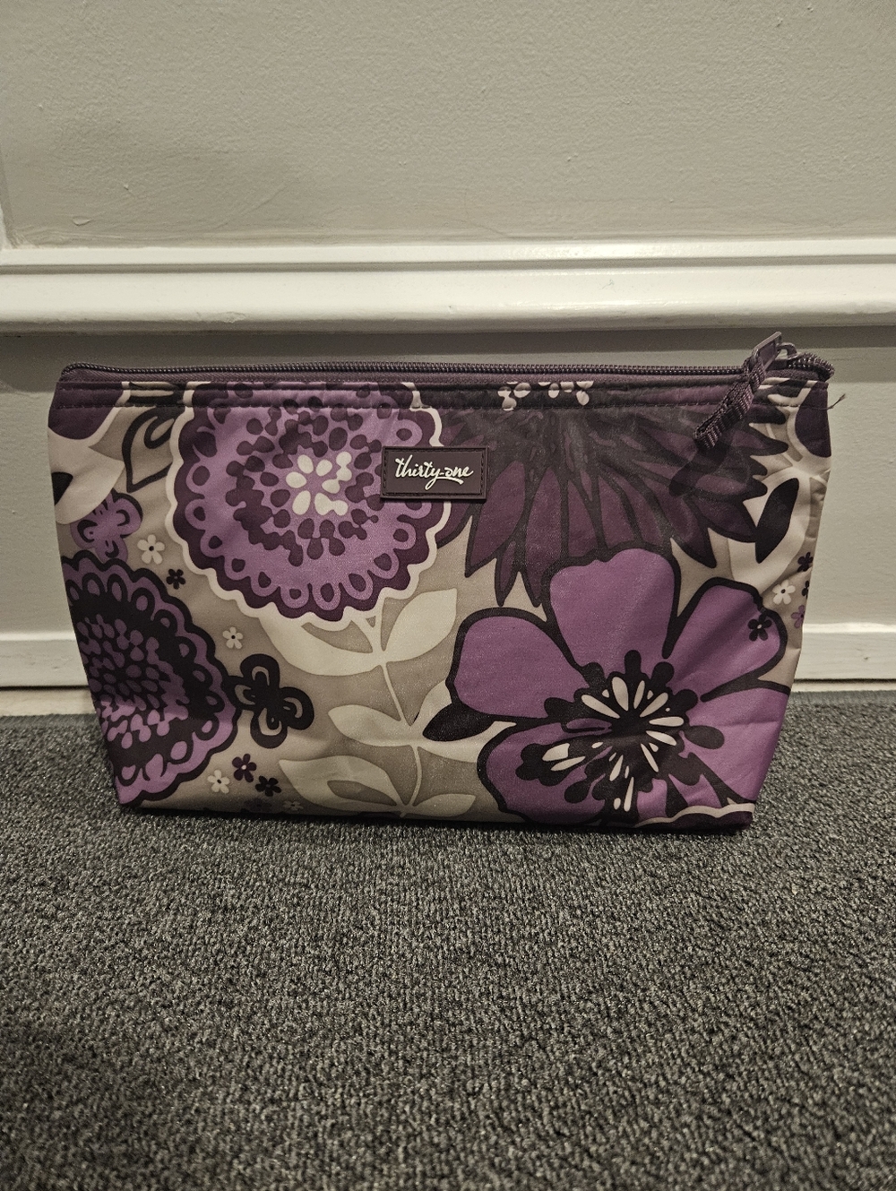 Thirty-one Purple Floral Cosmetic Pouch